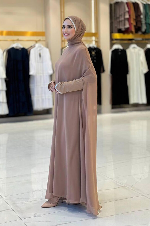 Elbise Abaya Takım 3921 Vizon - 3